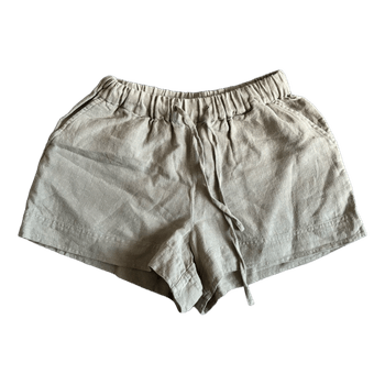 Beige linen shorts