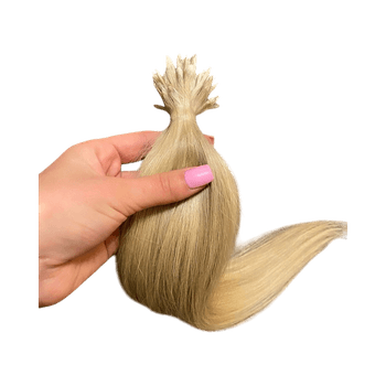 Blonde hair extensions