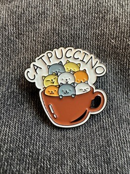 Catpuccino enamel pin