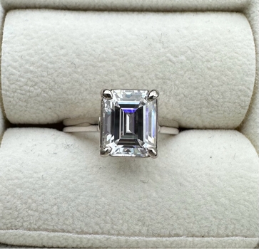 Valkokultainen 14k moissaniittisormus 3,55ct koko 18,5