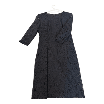 Black floral lace dress