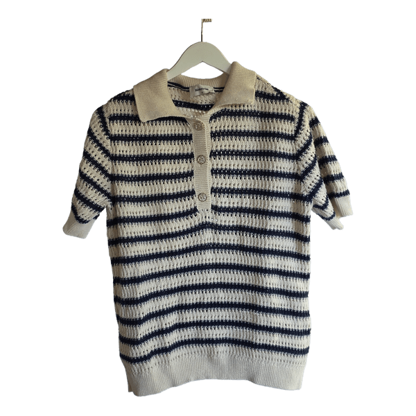 Dzianinowa koszulka polo w paski Modström