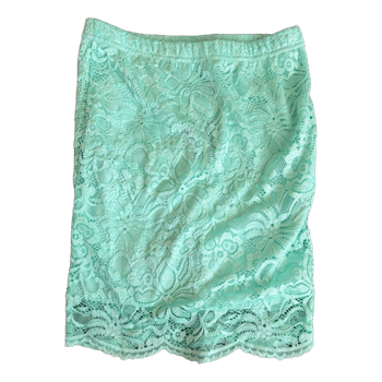 Mint lace mini skirt