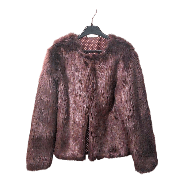 Plum faux fur jacket