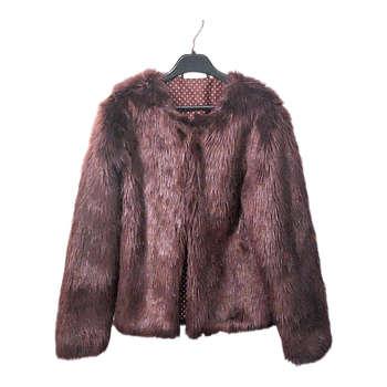 Plum faux fur jacket