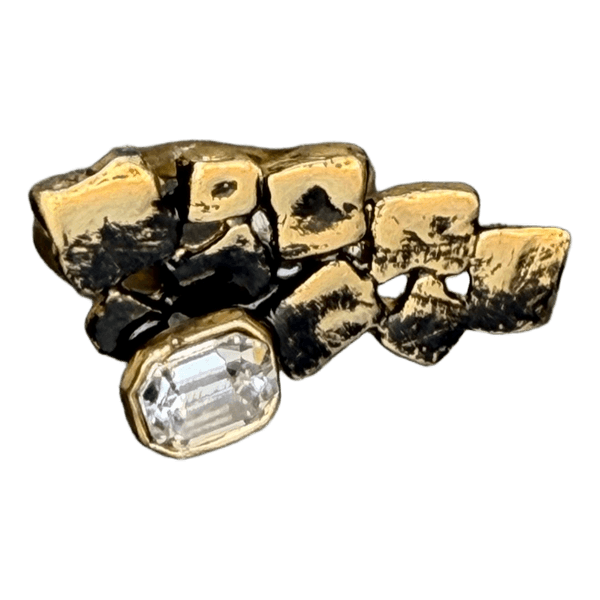 Gold crystal statement ring