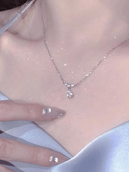 Teardrop rhinestone pendant necklace