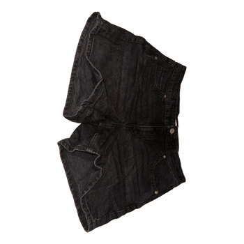 Black denim shorts