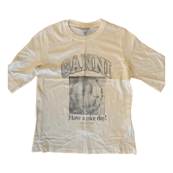 Hvid Ganni t-shirt