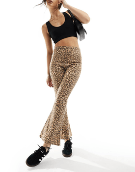 Kick flare trouser leopard
