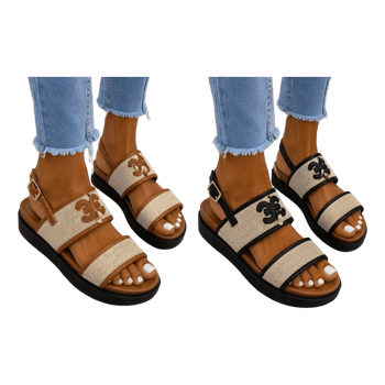 Beige and brown sandals
