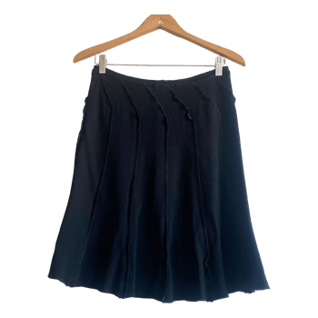 SONIA by Sonia Rykiel Black Wool Blend Skirt EU 38 M Pleated A-Line Vintage