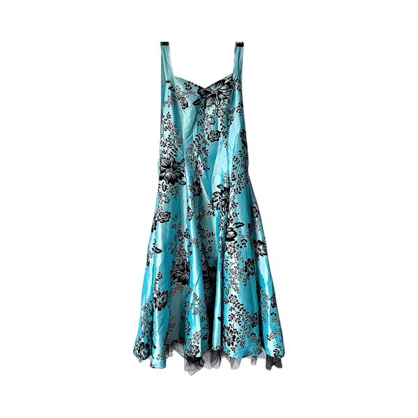 Turquoise floral midi dress