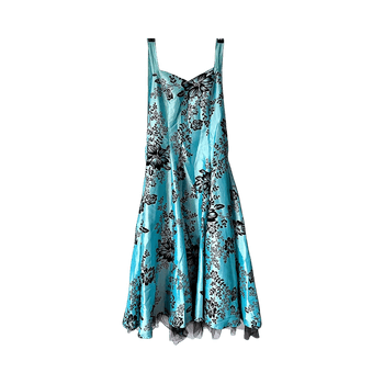 Turquoise floral midi dress