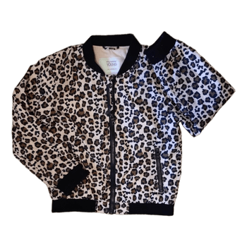 Leopard print bomber jacket