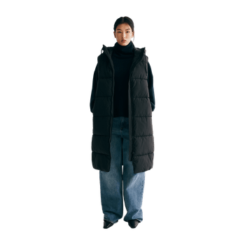 Black hooded vest