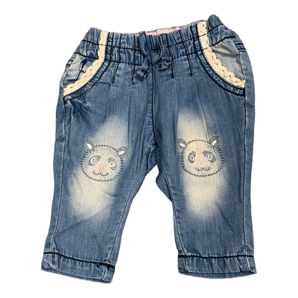 Denim trousers with panda