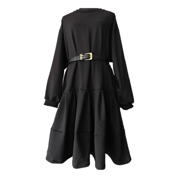 Black sweat cotton dress