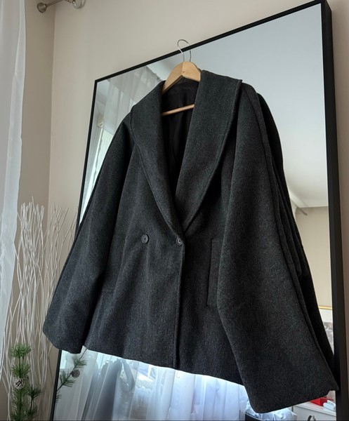 Stilingas pilkas oversize paltas / puspaltis 🌟