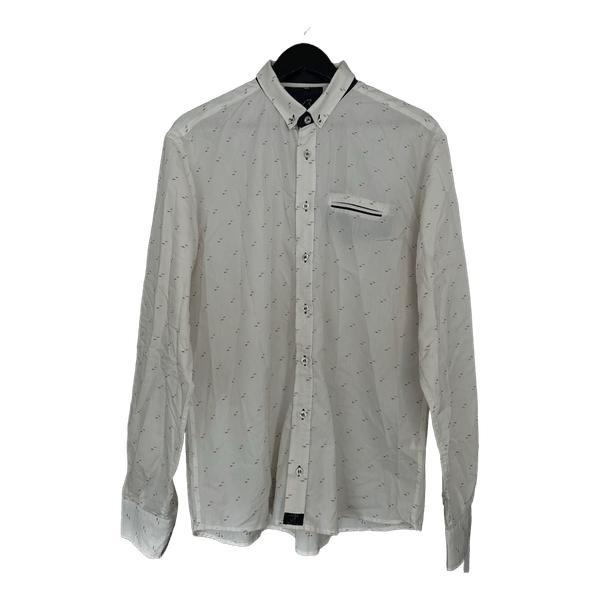 White patterned shirt