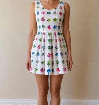 Zara white palm dress