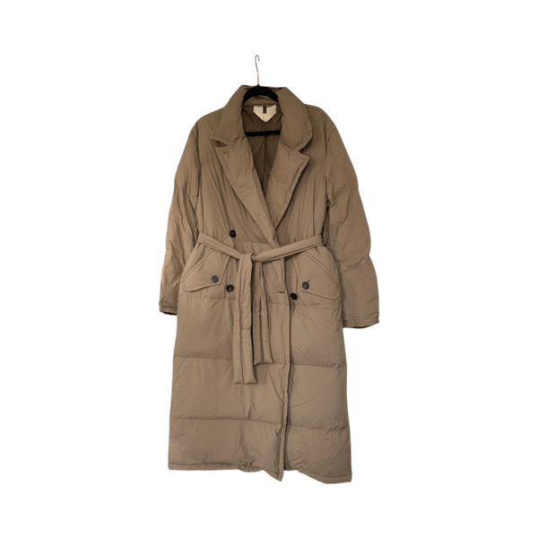 Beige pitkä untuvatakki