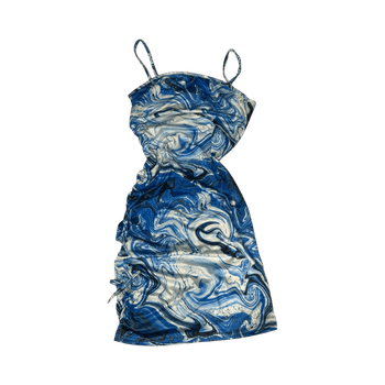 Sininen kuviollinen trikoodressi