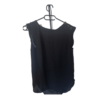 Black sleeveless blouse