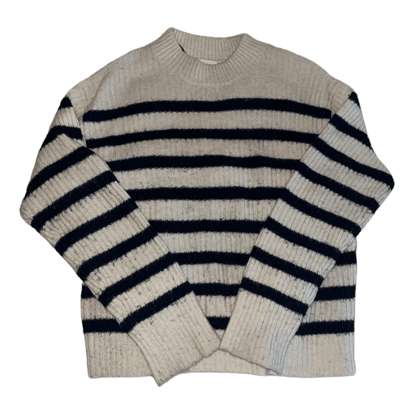 Striped ribbed knit sweater