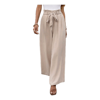 Beige wide leg trousers