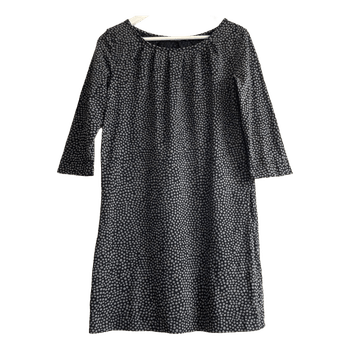 Marimekko Black Polka Dot Stretch Cotton Tunic Dress Blouse Size S Scandinavian