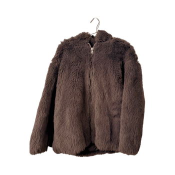 Harmaa tekoturkis takki