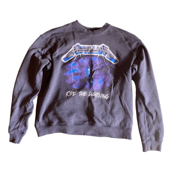 Grey Metallica print sweatshirt