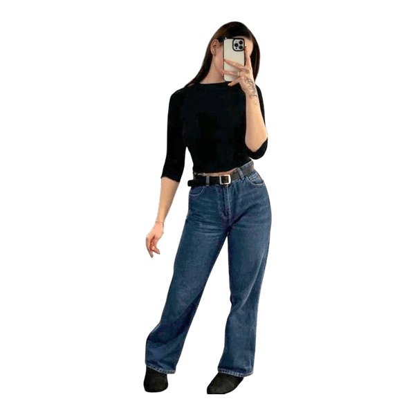 Blue Bershka wide-leg jeans