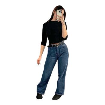 Blue Bershka wide-leg jeans
