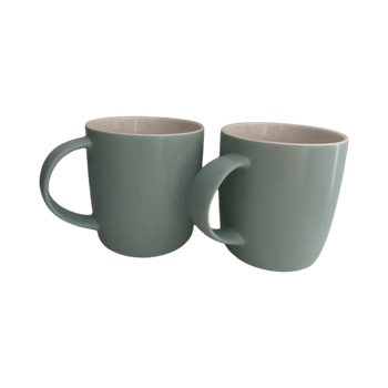 Mint ceramic mugs, 2 pcs