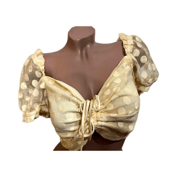 Yellow polka dot crop top