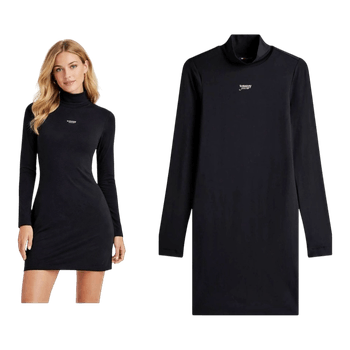Black turtleneck mini dress