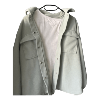 Green fleece shirt jacket