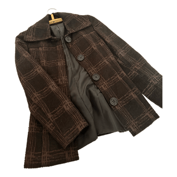 Brown plaid spring/autumn coat