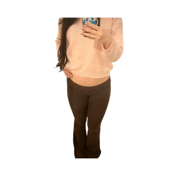 Ruskeat leveälahkeiset housut