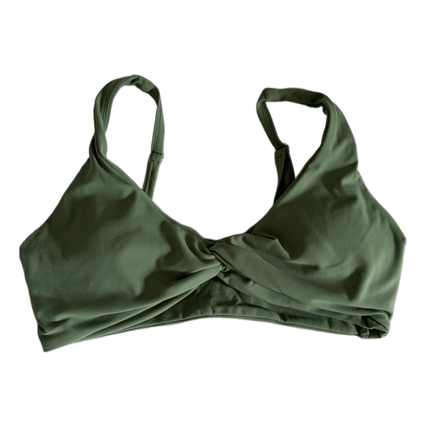 Green twist bikini top