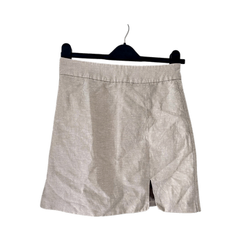 beige pellava minihame halkiolla