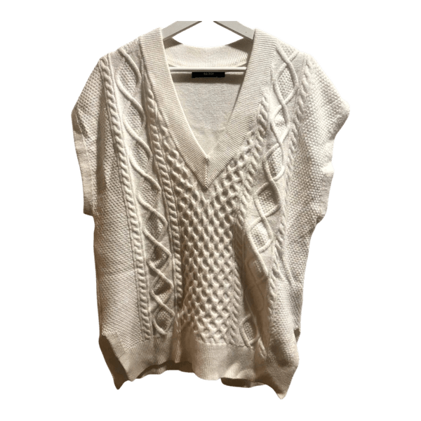 White cable knit vest