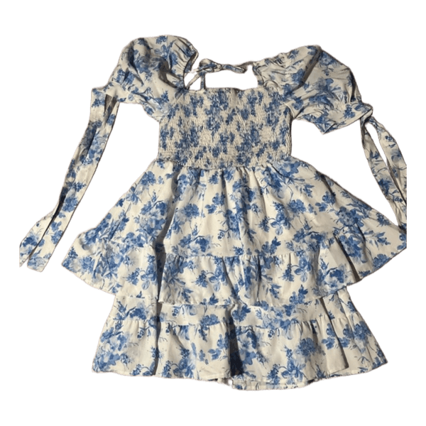 blue floral mini dress