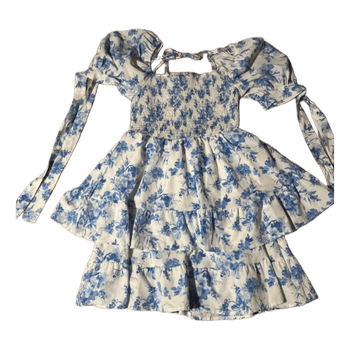 blue floral mini dress