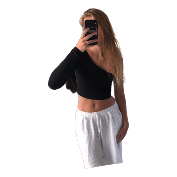 Black one-shoulder top