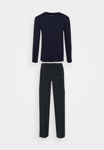 Dark blue white nightwear set