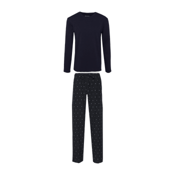 Dark blue white nightwear set