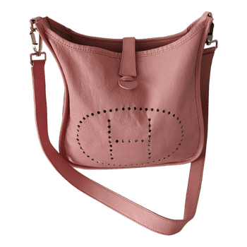 Pink leather shoulder bag